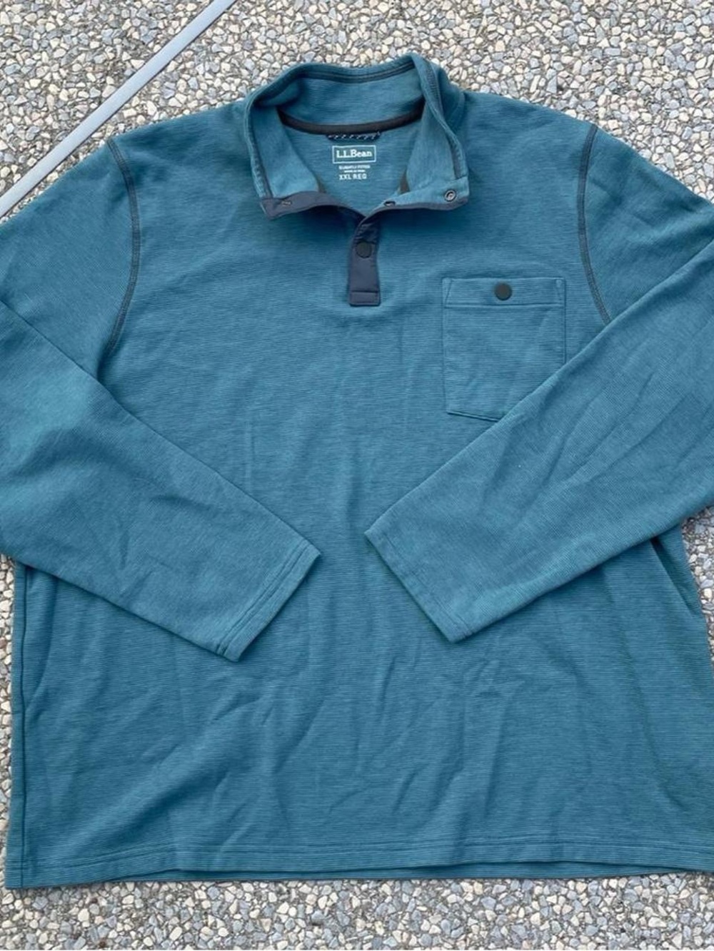 L.L. Bean Men's Teal Quarter Snap Long-Sleeve Pullover Shirt